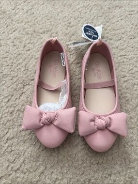 NWT OshKosh B'gosh Light Pink Bow Mary Jane Flats - Size 8